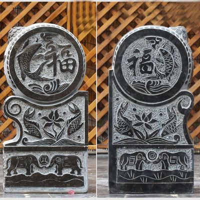福字石门墩，仿古石门墩