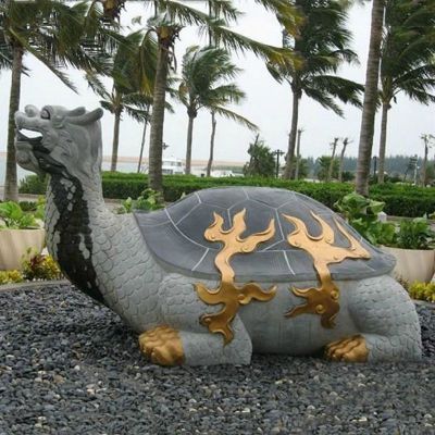 石头龙龟雕塑，石雕龙龟