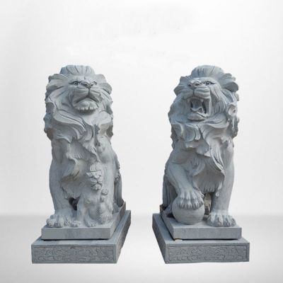 企业门口雕塑，欧式石狮