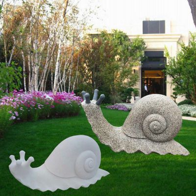 公园石雕蜗牛，大理石动物雕塑