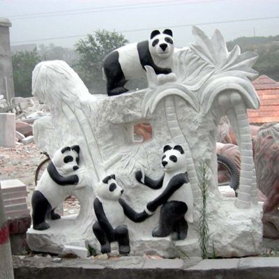 熊猫石雕，动物景观石雕