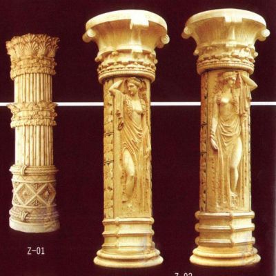 罗马柱石雕，砂岩欧式柱子雕塑