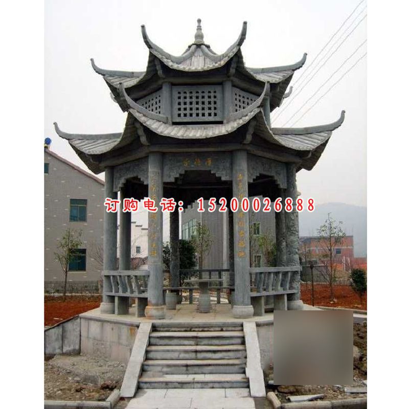 石凉亭，青石凉亭，两层石凉亭 (2)