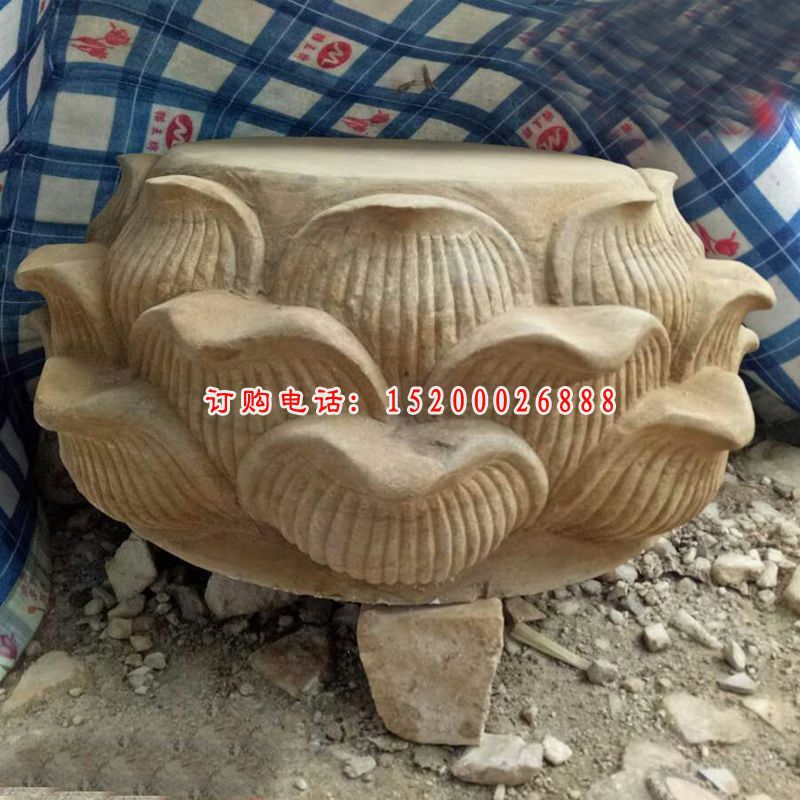 大理石荷叶石凳   石雕公园景观摆件