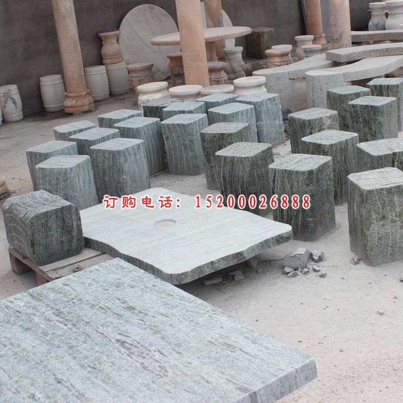 方石桌石凳，大理石石桌石凳 (1)