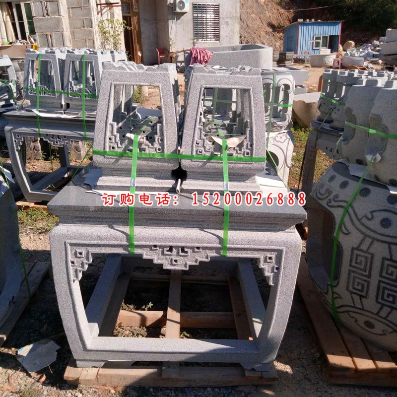 公园方形桌凳石雕，大理石桌凳