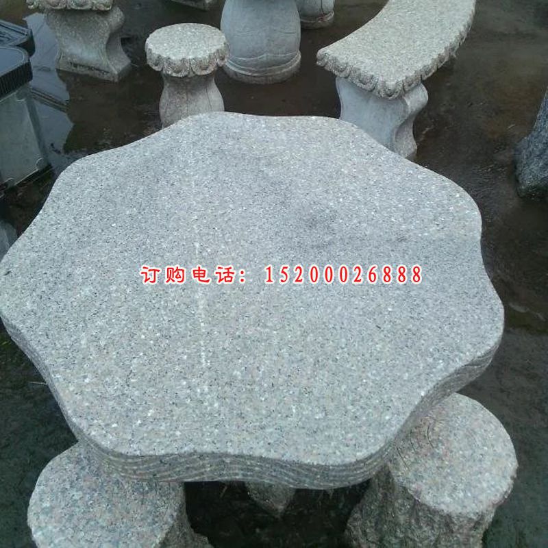 公园石桌子石凳子，大理石桌凳 (2)