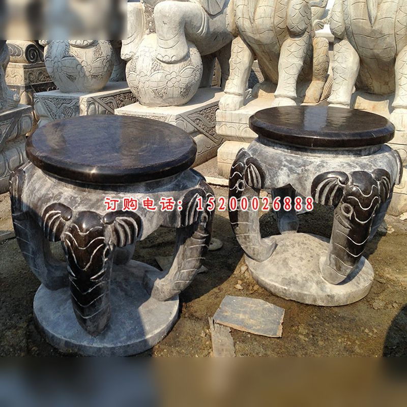 青石凳子雕塑，仿古石凳