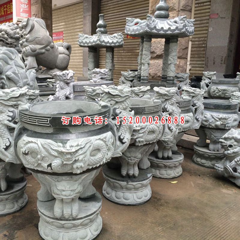 青石圆桌凳  石雕庭院景观雕塑