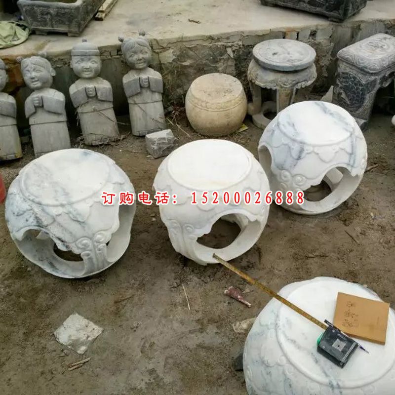 石凳子，小圆凳石雕