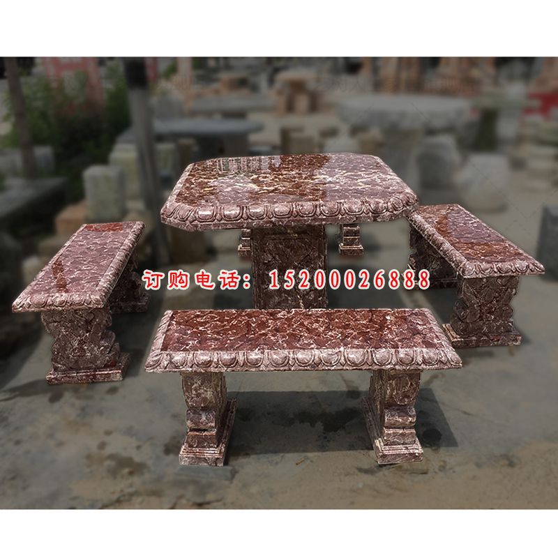石雕桌椅，园林景观雕塑