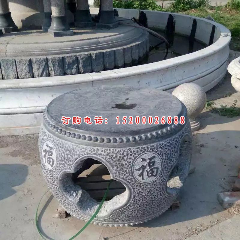 石头圆凳，石雕圆凳 (3)