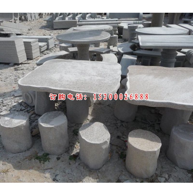 石桌石凳，大理石石桌石凳 (1)