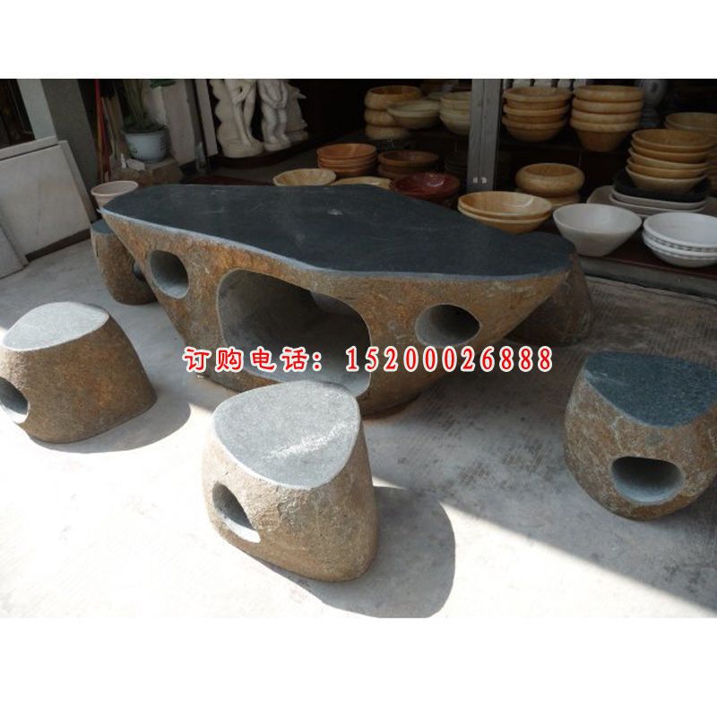 石桌石凳，大理石石桌石凳 (3)
