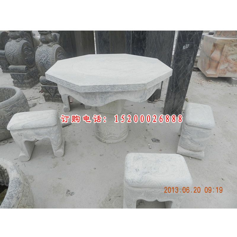 石桌椅，大理石桌凳雕塑