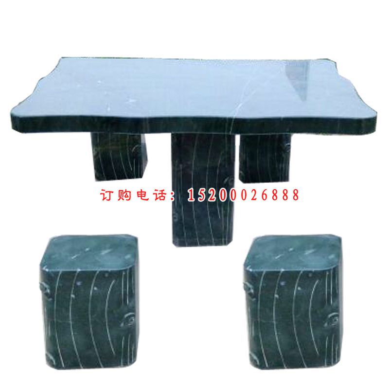 仿木头方形桌凳 公园石雕桌凳