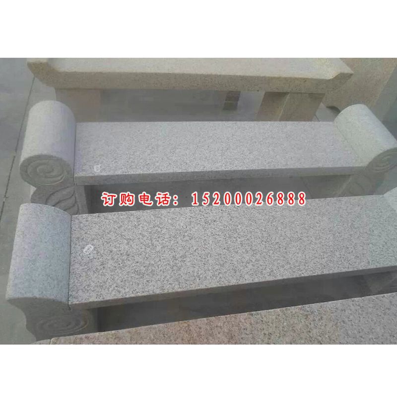 长椅石雕，公园休息长椅雕塑 (3)