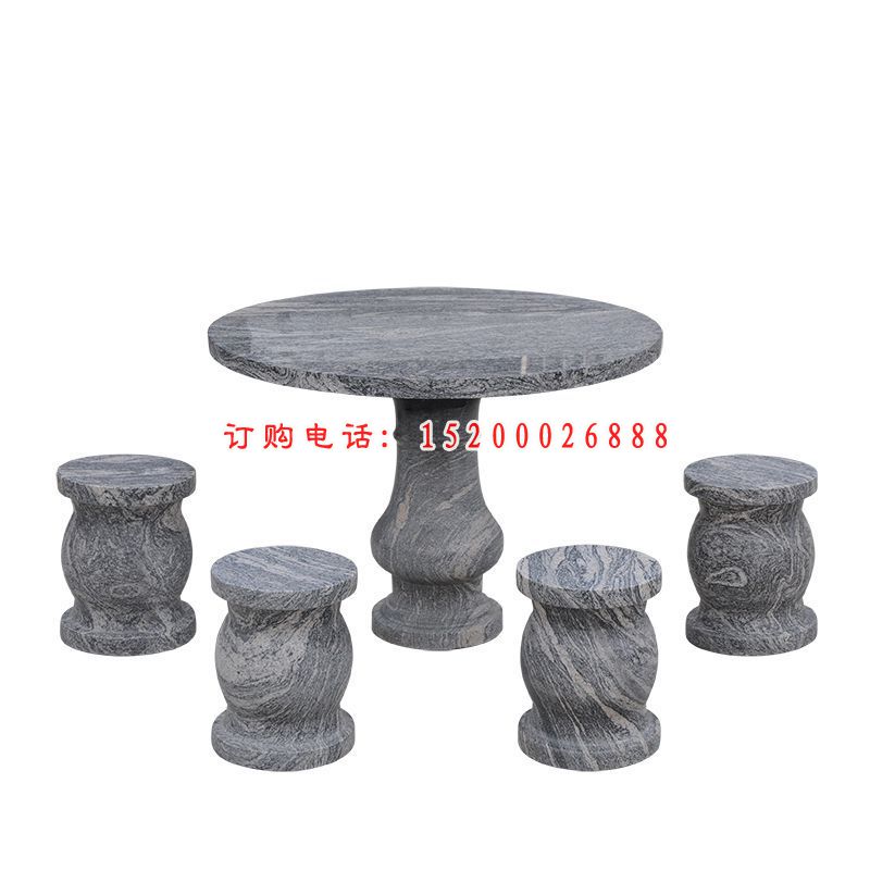 大理石花纹桌凳   石雕小区景观雕塑
