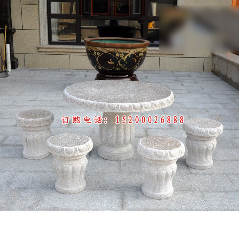 大理石花纹桌凳  石雕广场景观雕塑