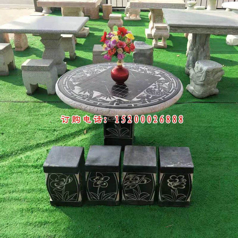 大理石围棋桌椅 石雕公园景观摆件