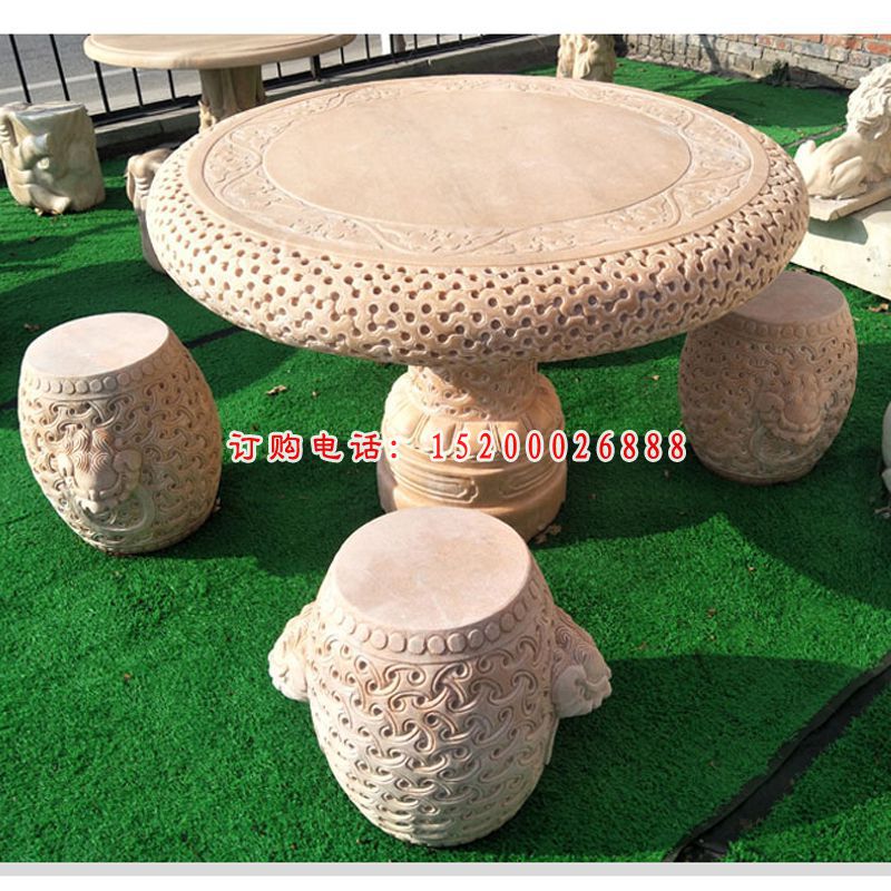 大理石园桌椅   石雕庭院景观摆件 (4)