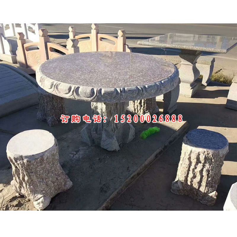 大理石圆形桌椅  石雕小区景观