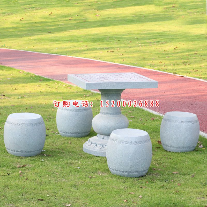 大理石圆桌凳公园桌凳石雕