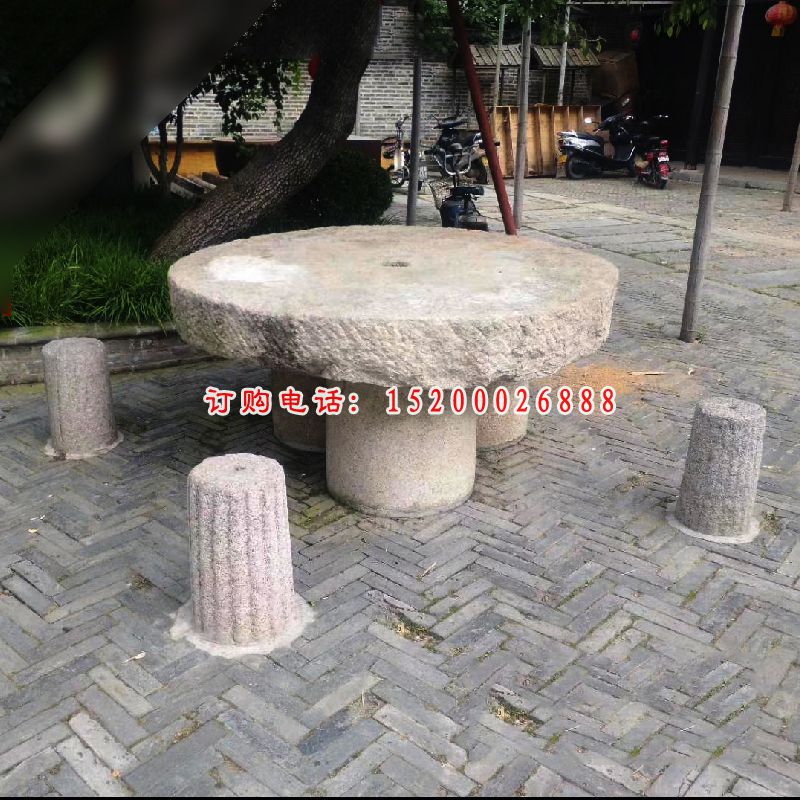 大理石桌凳  石雕小区景观雕塑 (9)