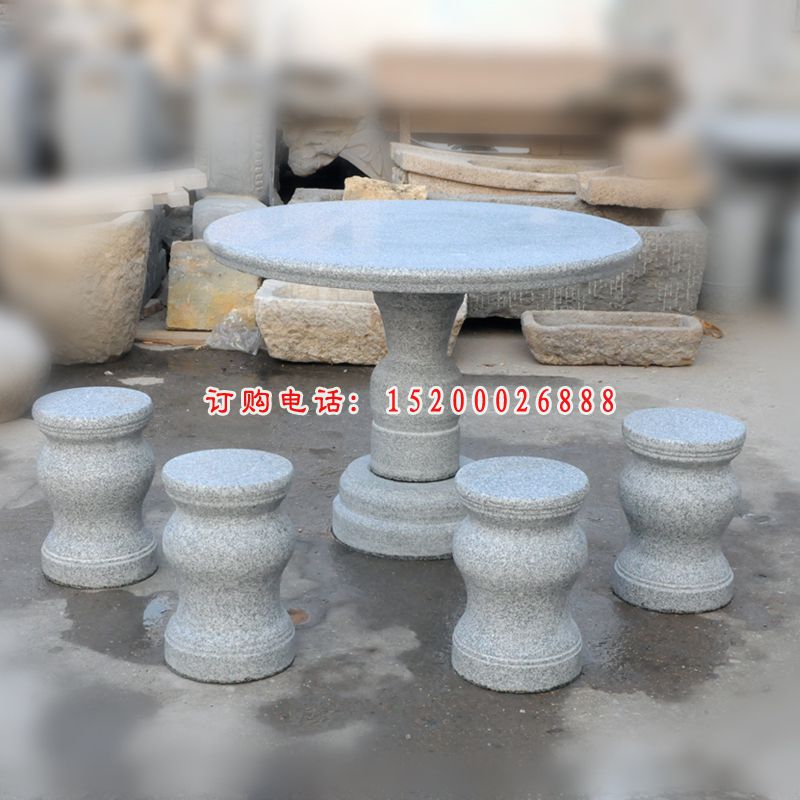 大理石桌凳  石雕小区景观雕塑 (10)