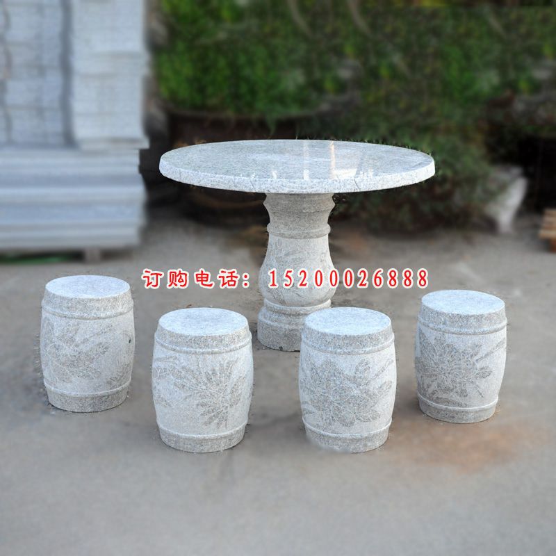 大理石桌凳  石雕小区景观雕塑 (12)