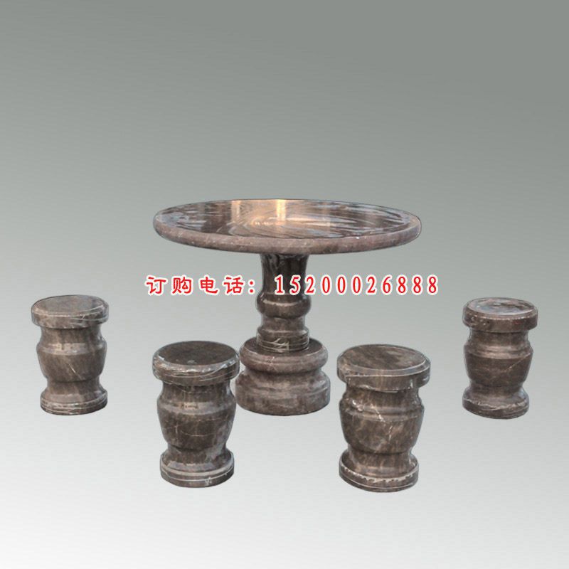 大理石桌凳，圆桌圆凳石雕