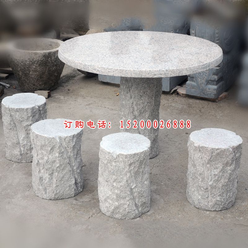大理石桌椅  石雕小区景观雕塑 (4)