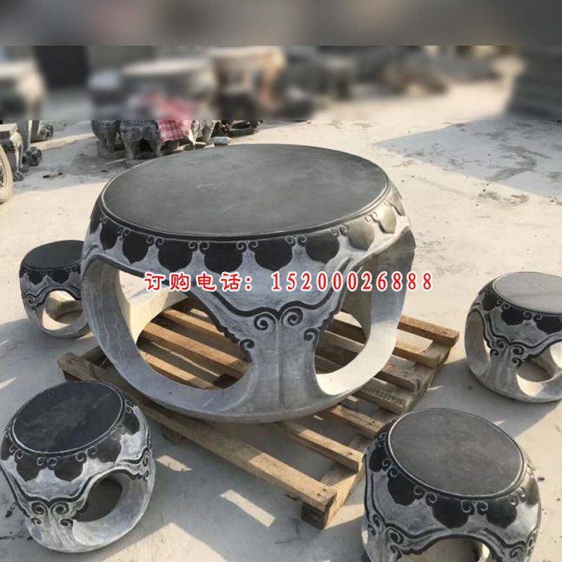 仿古石桌凳，青石圆桌圆凳