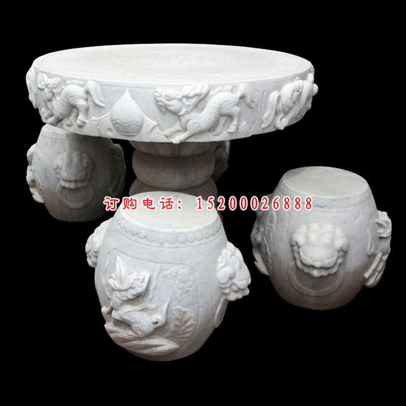 仿古石桌凳，圆形石桌凳