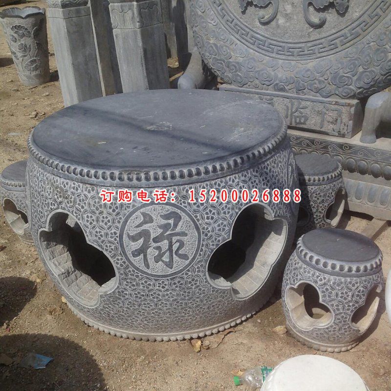 仿古石桌雕塑，石雕桌子