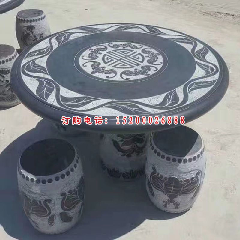 公园大理石桌凳 石雕桌凳 (4)