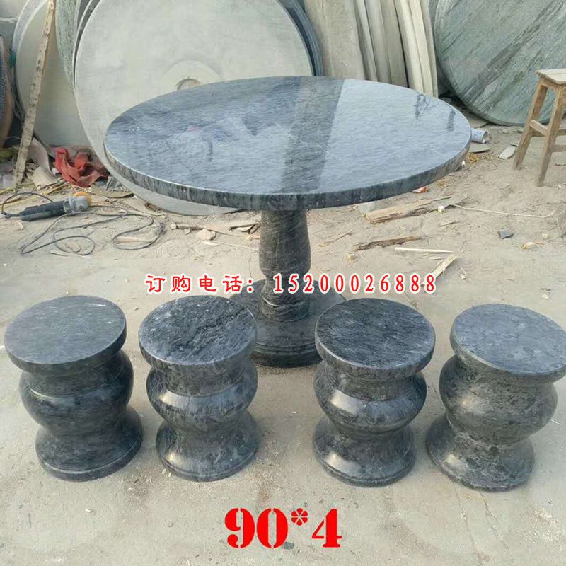 公园圆桌凳石雕，石桌凳 (4)