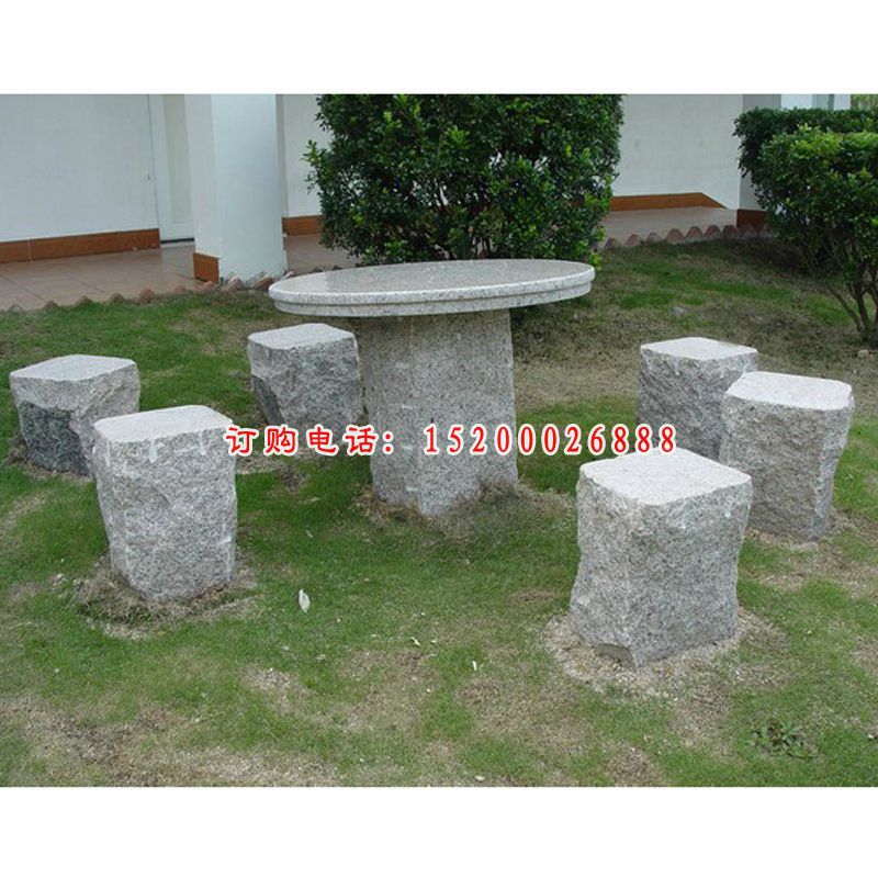 公园石桌石凳，大理石桌凳 (2)