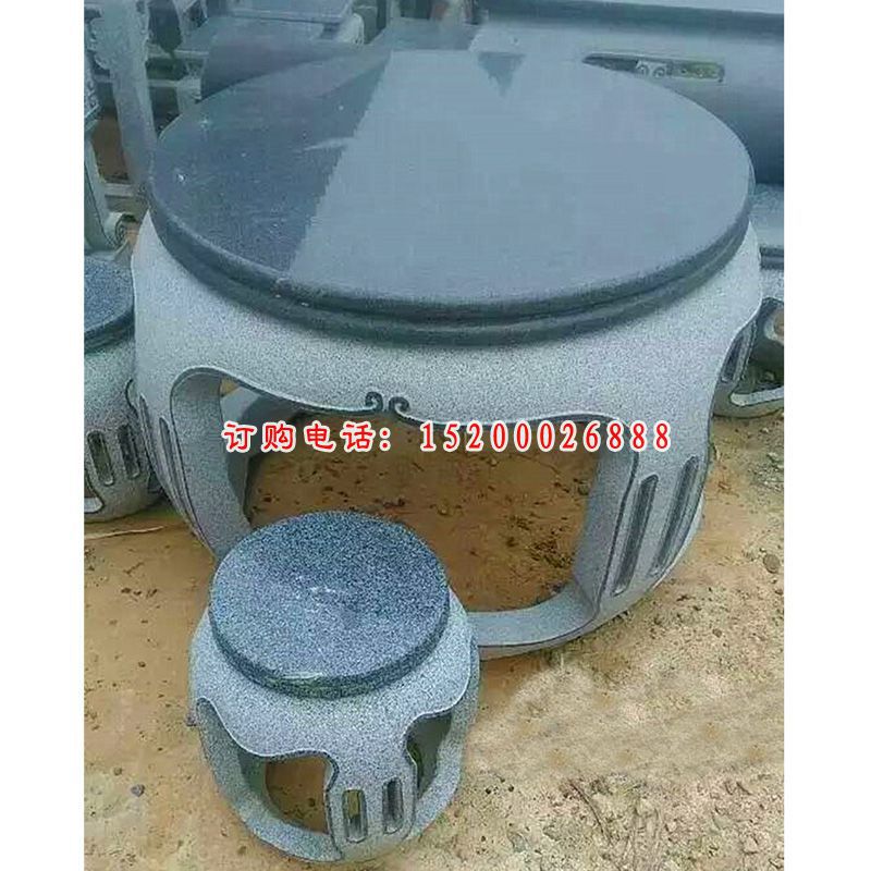 古典桌凳石雕 庭院圆桌凳石雕 (2)