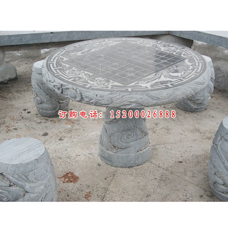 棋盘石桌石凳，大理石石桌石凳