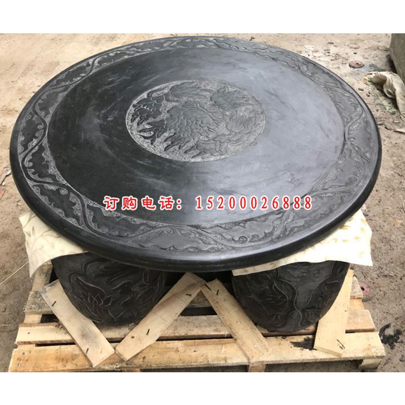 青石圆桌凳 庭院桌凳石雕 (5)