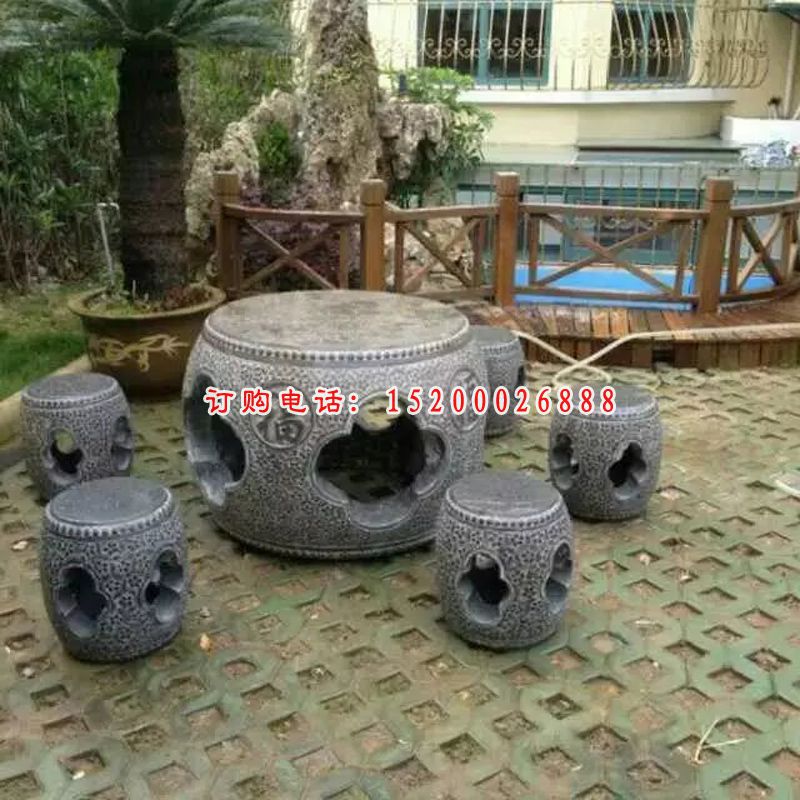 石雕桌椅，仿古石桌凳