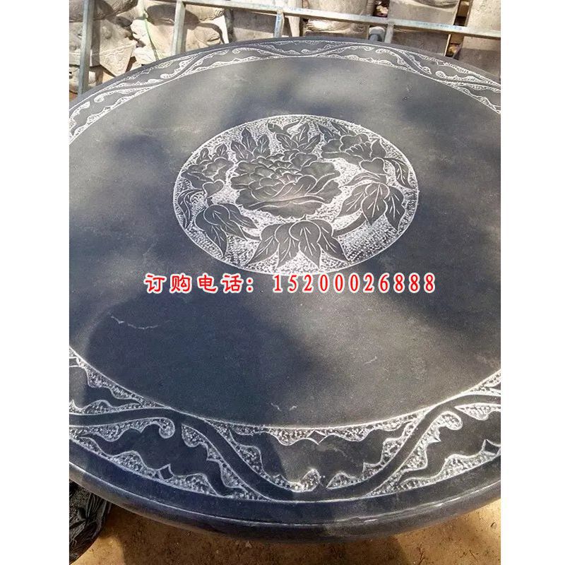 石雕桌椅，黑石桌凳(2)