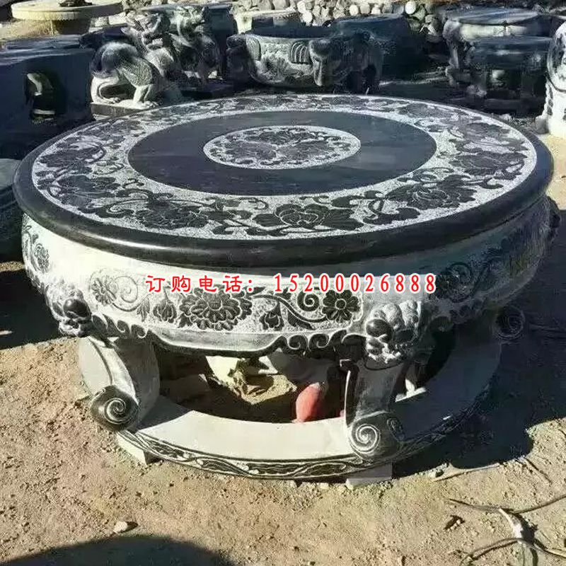 石桌，仿古石圆桌 (1)