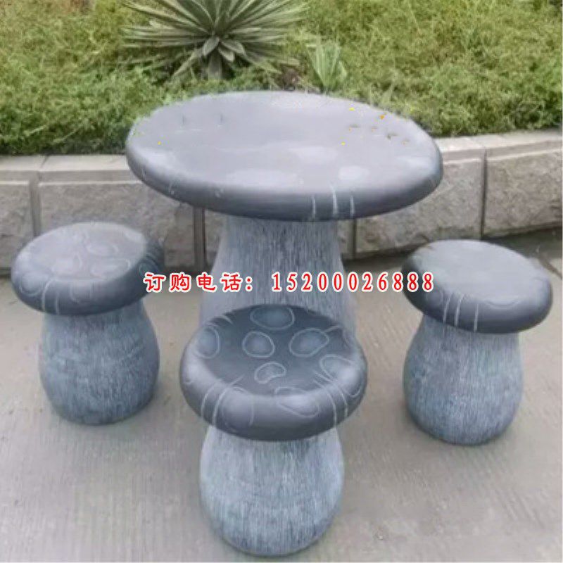 水滴形桌凳，公园景观石雕 (1)