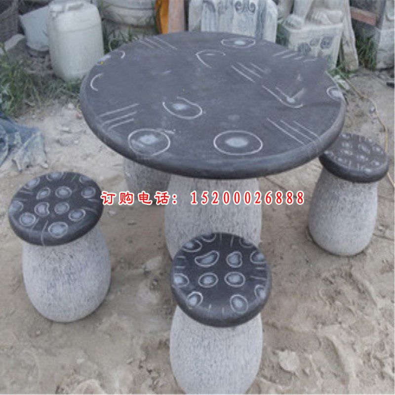 圆形石桌凳，水滴形石桌凳 (4)