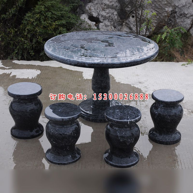 水磨石桌石凳，圆桌圆凳