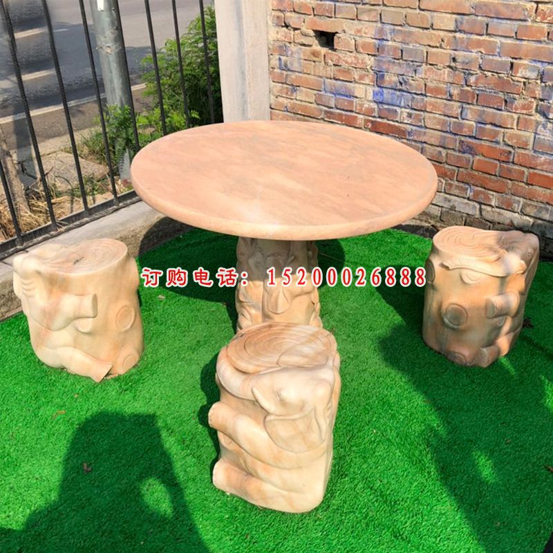 小象石桌凳，公园景观石雕