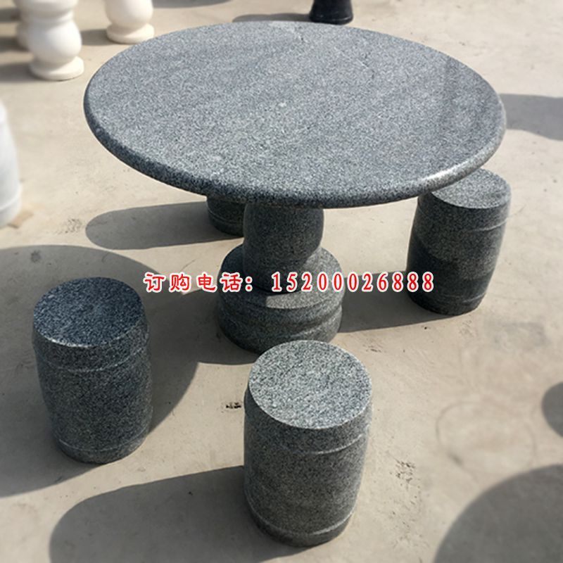 圆桌凳石雕 公园石桌凳
