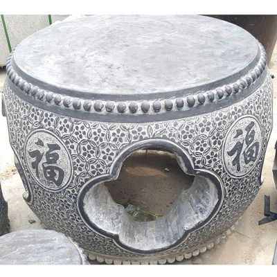 大理石红心花型石凳   石雕公园景观摆件